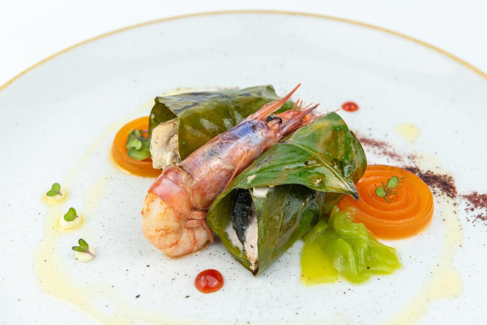 Assiette à la crevette rouge
