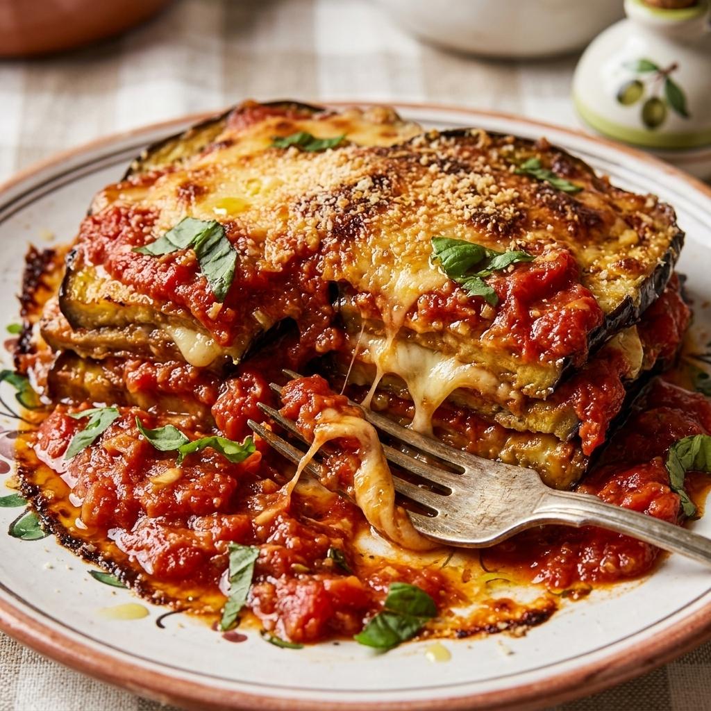 Parmigiana di melanzane con salsa di ciliegino
