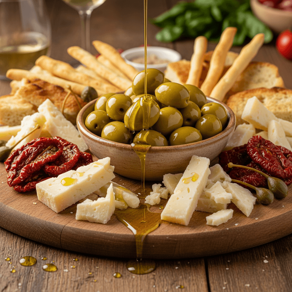 Tagliere dell'aperitivo con olive Verdese