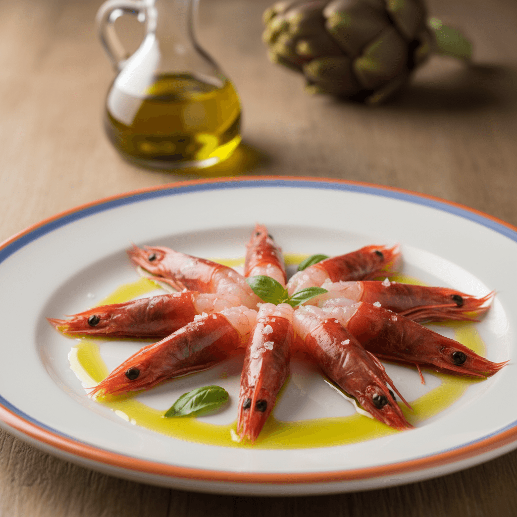 Crudo di gamberi rossi