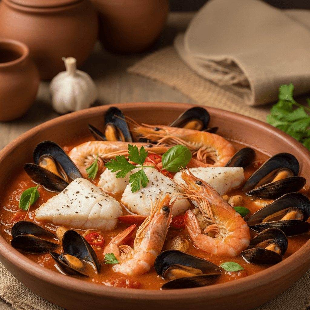 Fischsuppe mit Datterino-Sauce